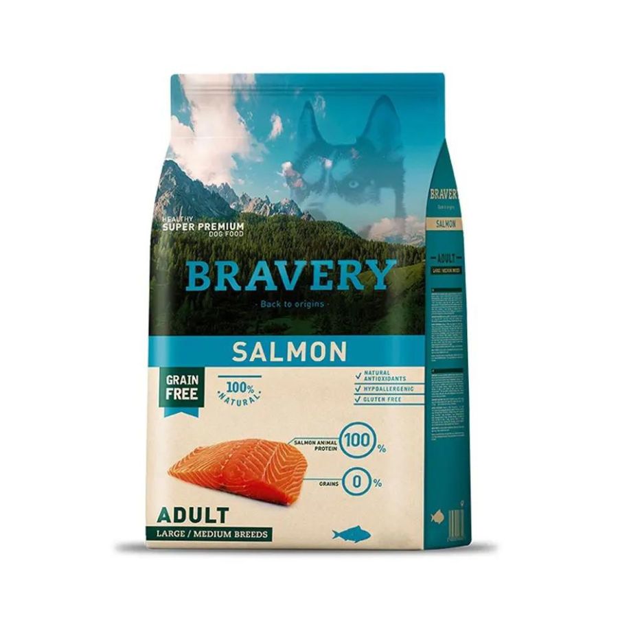 BRAVERY PERRO ADULTO M/L SALMON 12 KG