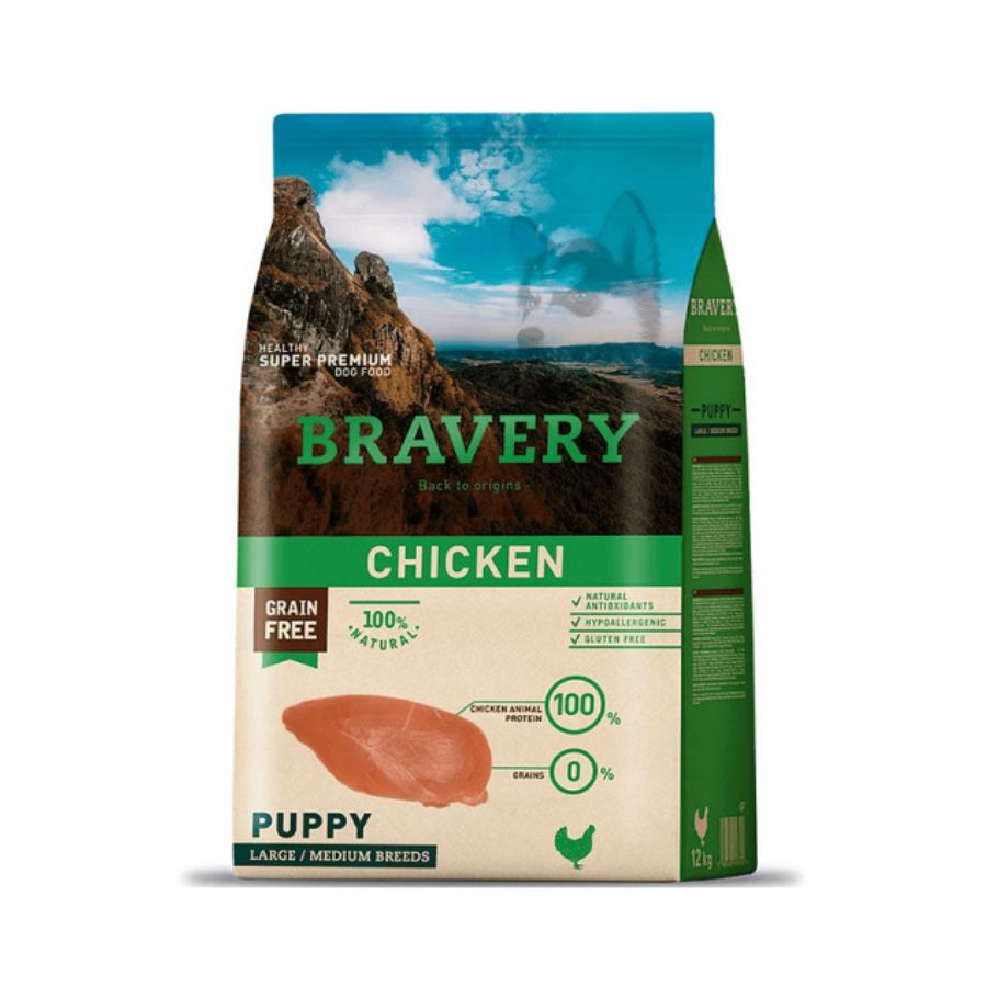 BRAVERY PERRO CACHORRO M/L CHICKEN 12 KG