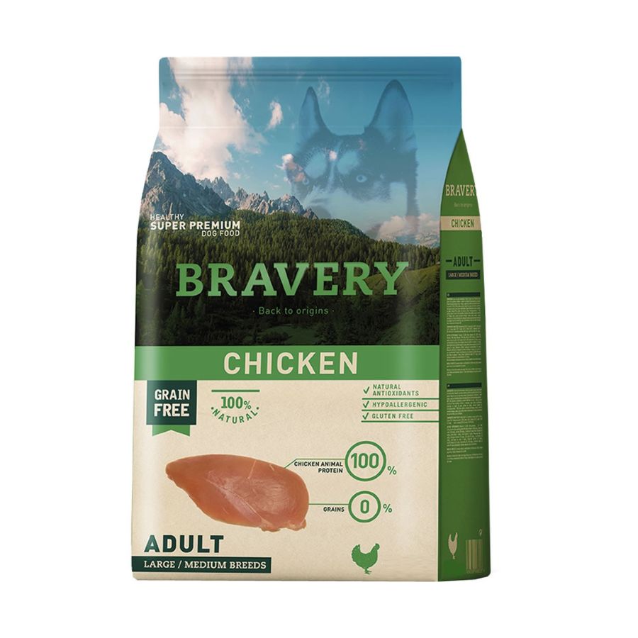 BRAVERY PERRO ADULTO M/L CHICKEN 12 KG
