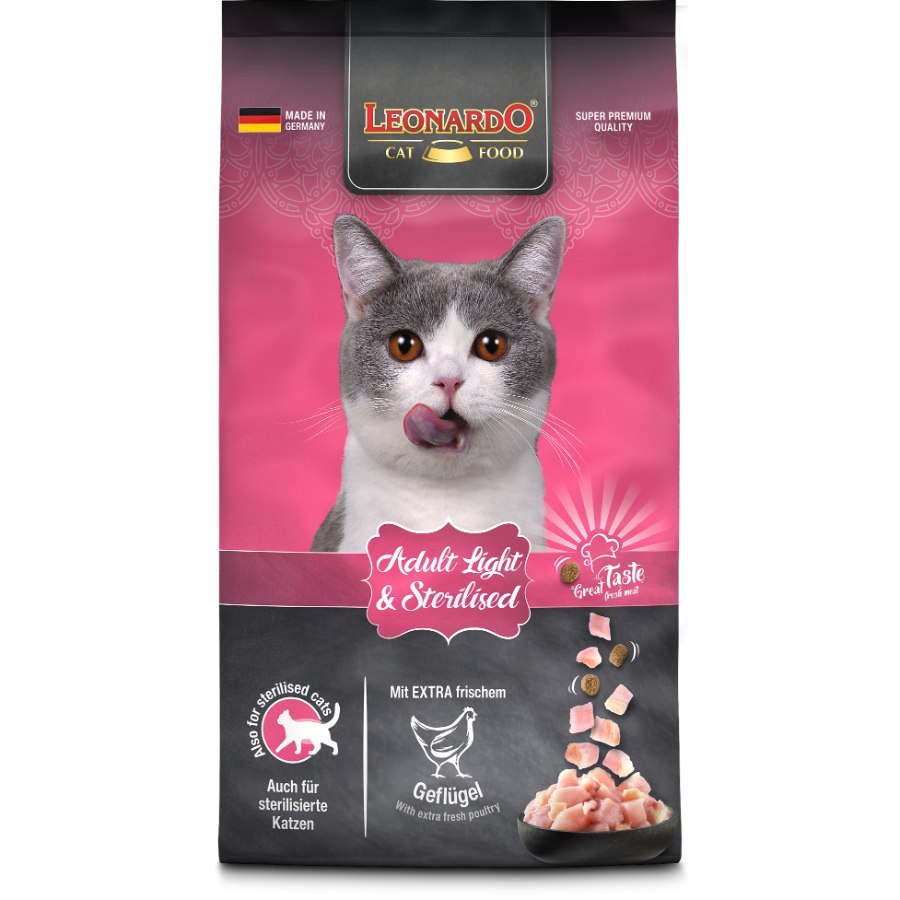 LEONARDO GATO ADULTO LIGHT & STERILISED POLLO 1.8 KG