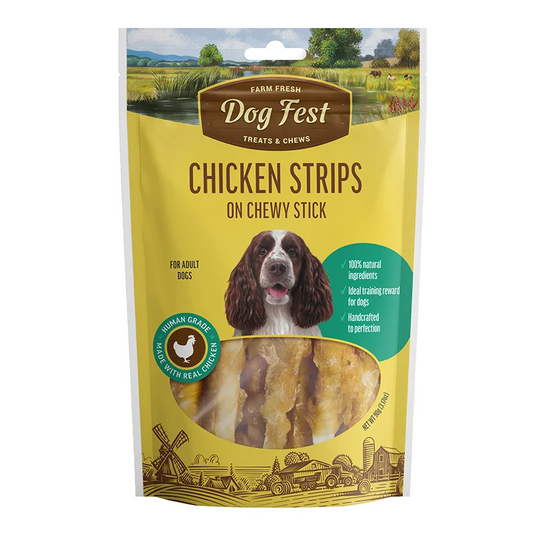 SNACK DOG FEST CHICKEN STRIPS 90GR