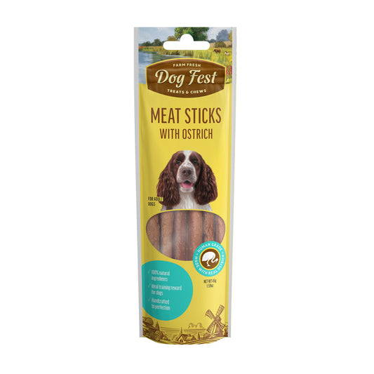 SNACK DOG FEST MEAT STICKS OSTRICH 45GR