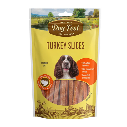 SNACK DOG FEST TURKEY SLICES 90GR